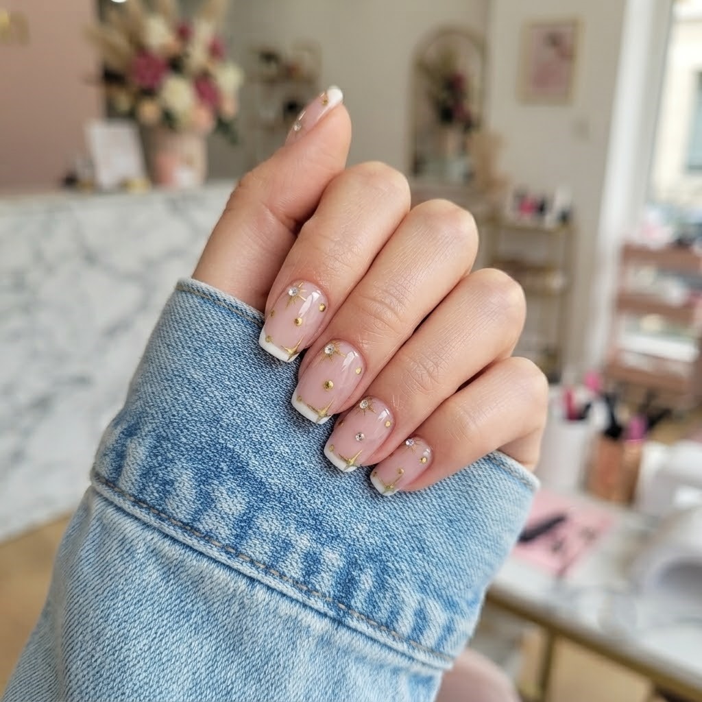 image Press-On Nails "Crystal French " – Forme Coffin XS Tany Mena