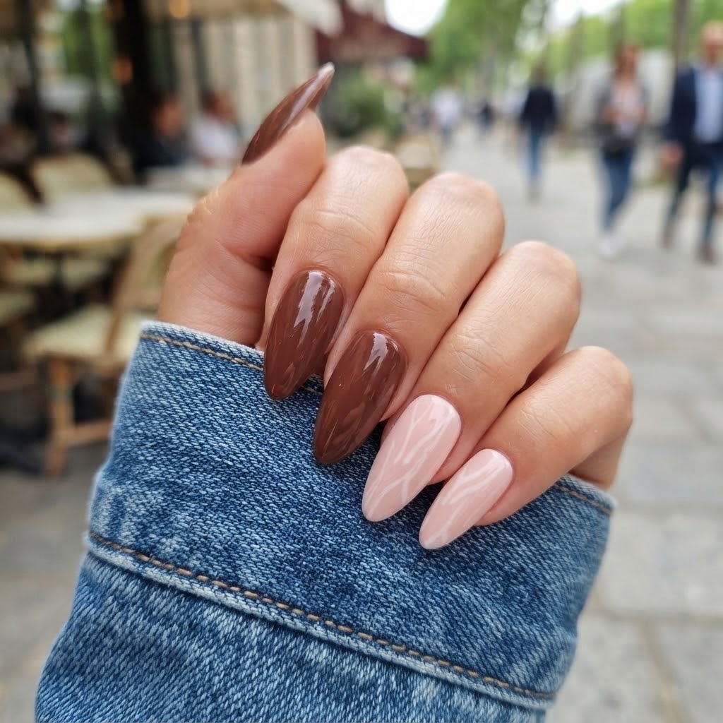 image Press-On Nails " Mocha Blush_ Amande M Tany Mena