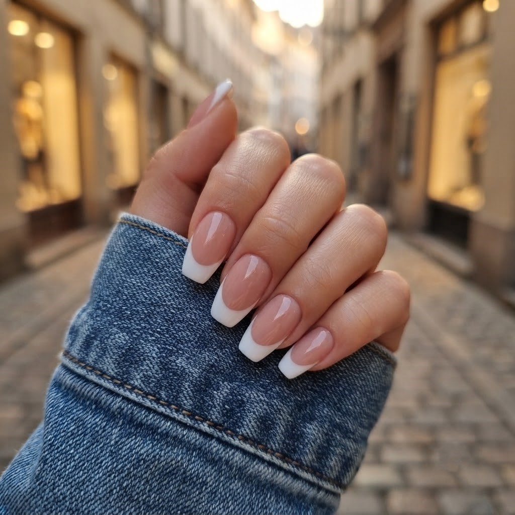 image Press-On Nails "Natural French " – Ballerine S Tany Mena