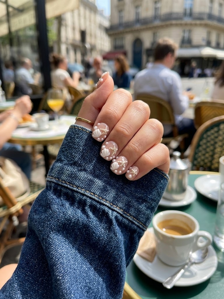image Press-On Nails "Perle de Corail" – Forme carré XS Tany Mena