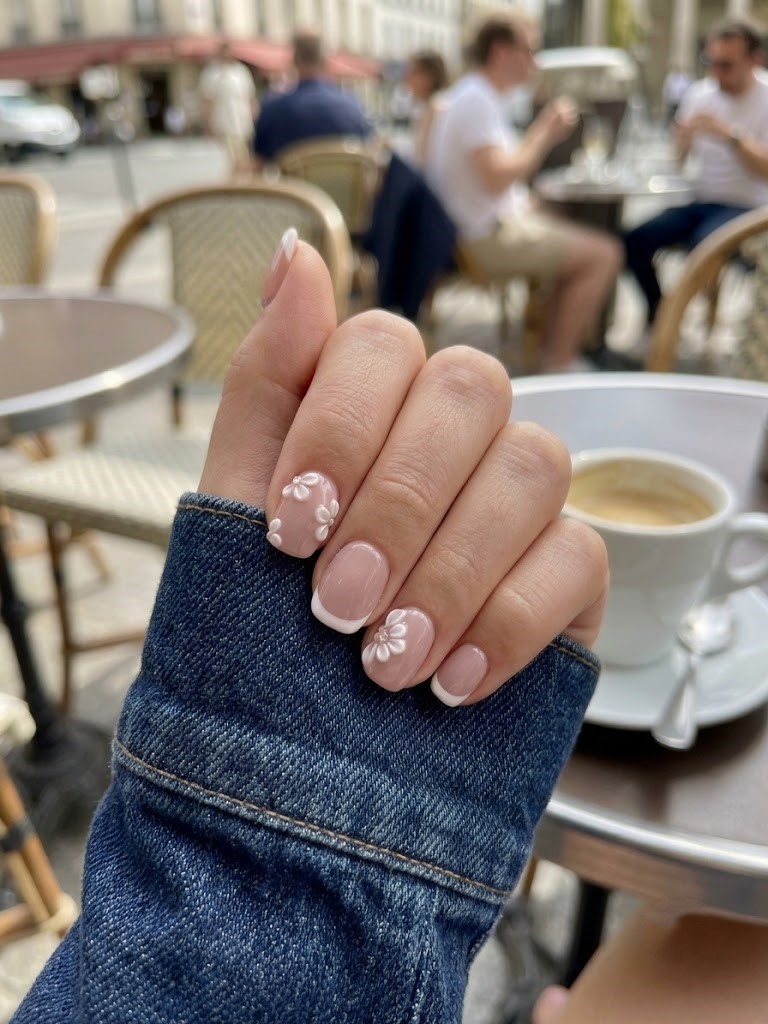 image Press-On Nails " Pure Promise " – Form Carré XS Tany Mena