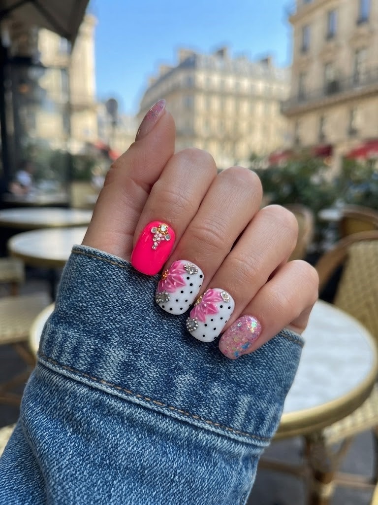 image Press-On Nails SUR COMMANDE  " Sweet Orchid" – Forme Carré XS Tany Mena