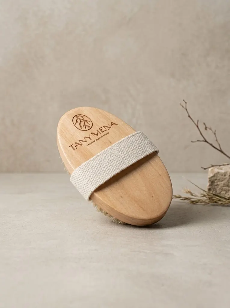 Brosse de massage corporelle en bambou et poils naturels Tanymena.