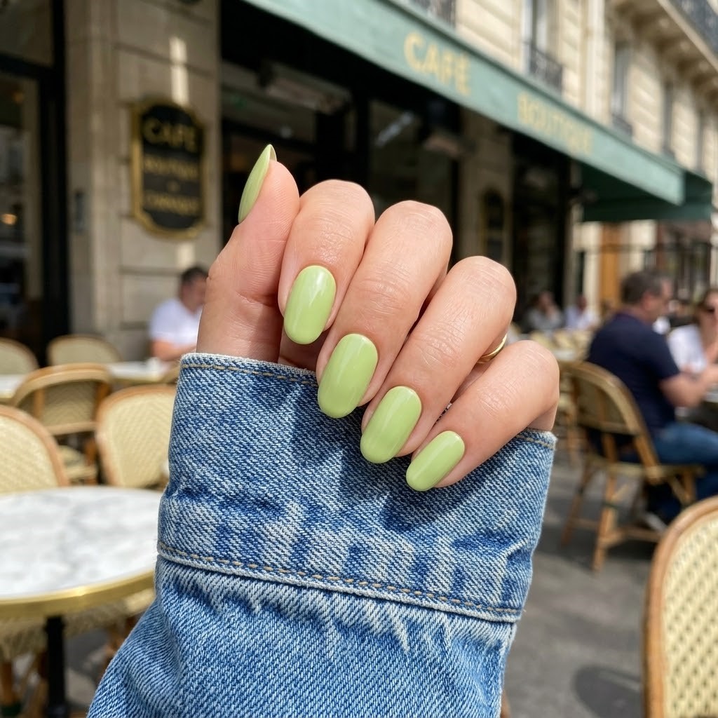 image Press-On Nails " Elat D'olive  " – Forme Oval S Tany Mena