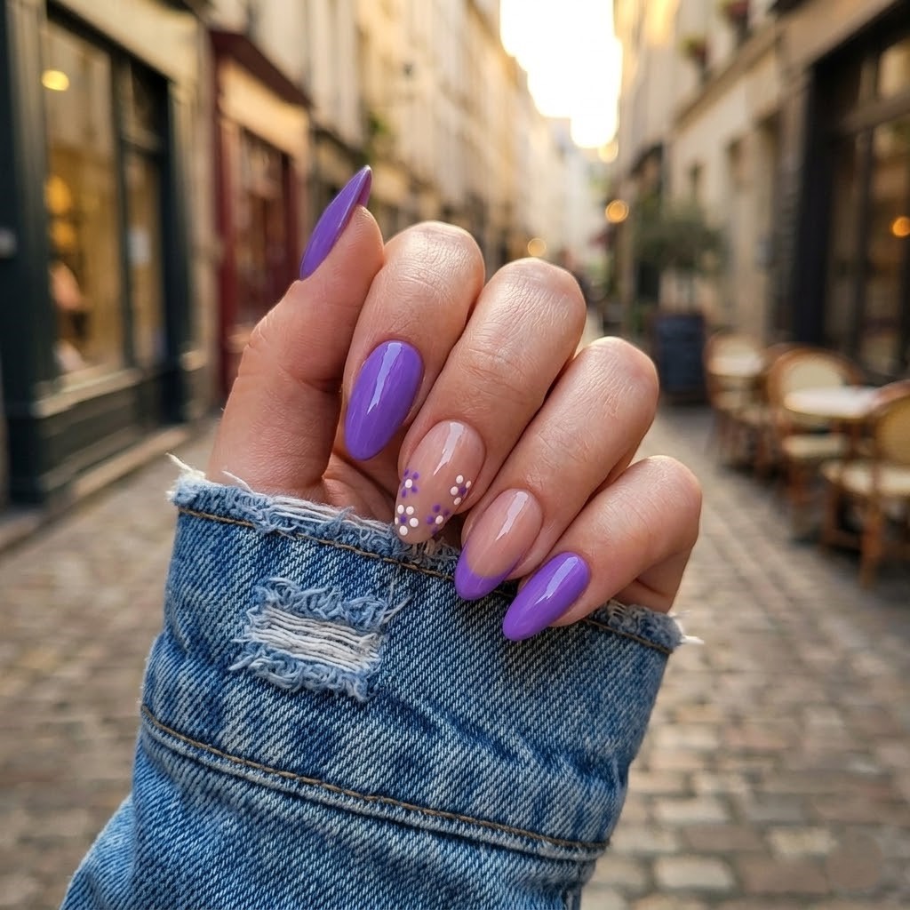 image Press-On Nails "Lilac Petals  " – Forme Amande S Tany Mena