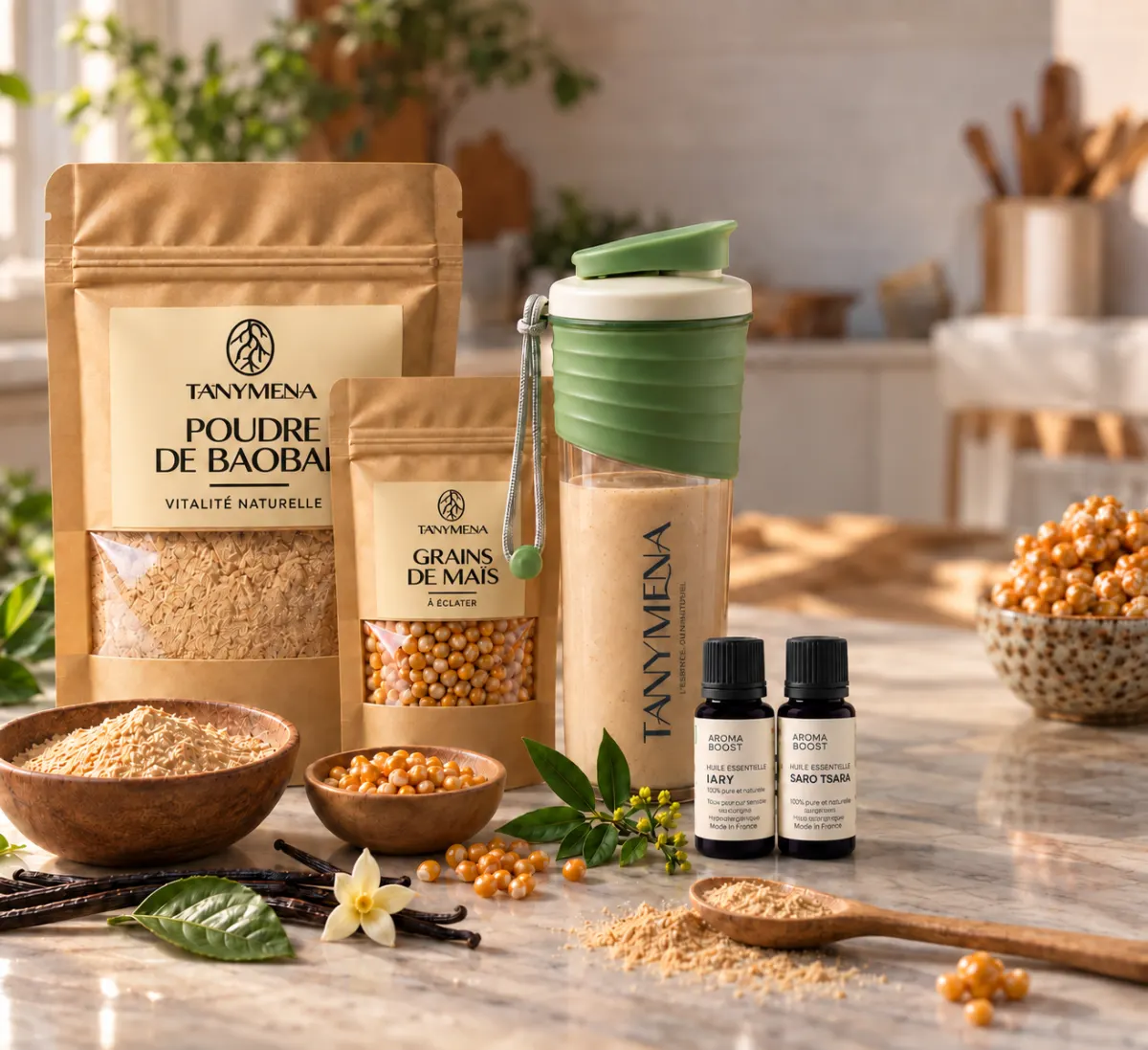 Alliance de la haute nutrition et des rituels botaniques : signature Pop-Corn Caramel Beurre Salé.