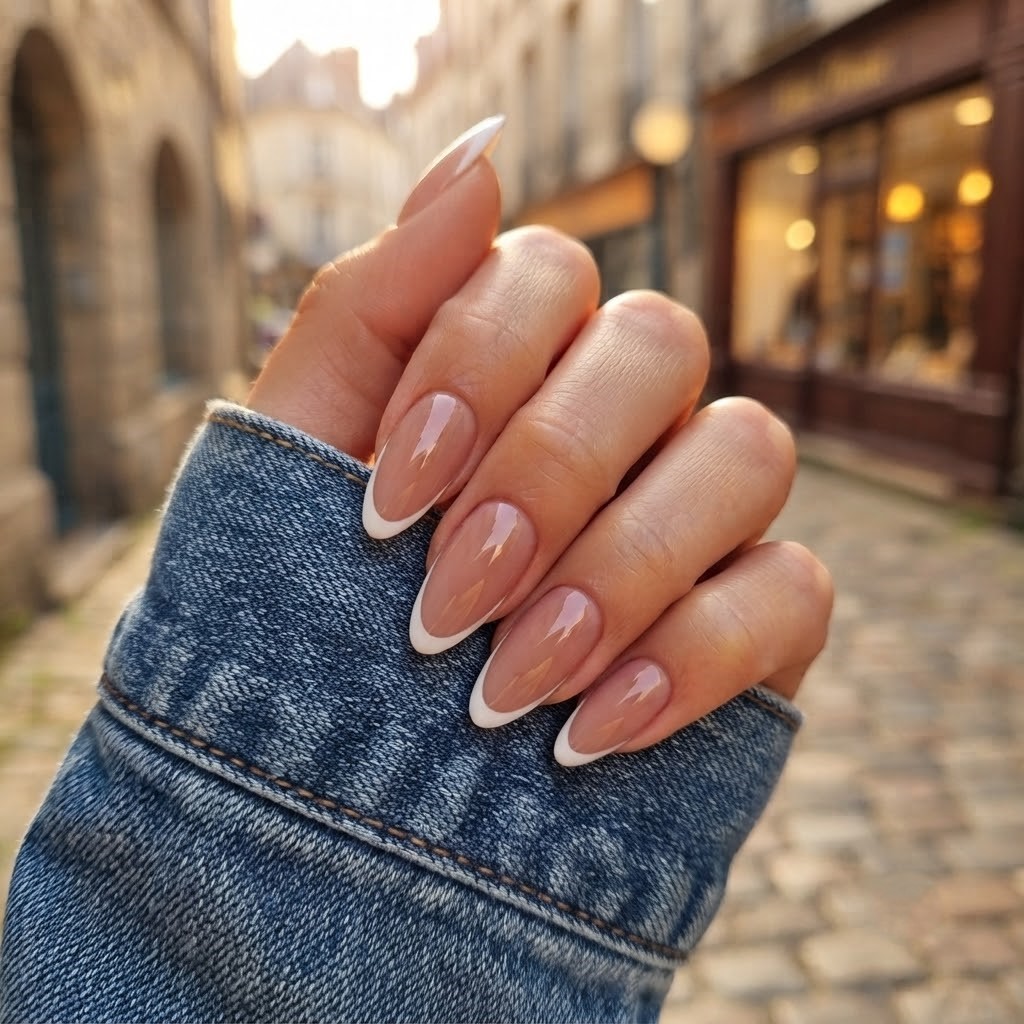 image Press-On Nails "Natural French " – Amande M Tany Mena