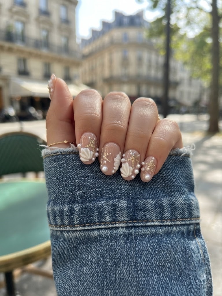 image Press-On Nails "Perle de Corail " – Forme Ovale  S Tany Mena